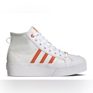 Adidas Originals NIZZA Orange/White Platform Vegan Mid Ankle Sneakers 6.5/7